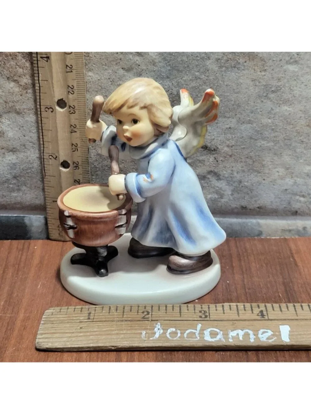 Goebel Hummel Divine Drummer Angel Figurine 2096M TMK8 First Issue 2001 Germany